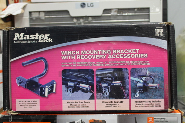 MASTER LOCK WINCH MOUNTING BRACKET WITH RECOVERY ACCESSORIES. 