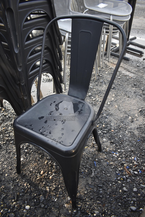 5 Black Metal Tolix Style Dining Chairs. 17x18x33. 5 Times Your Bid - Image 3 of 4