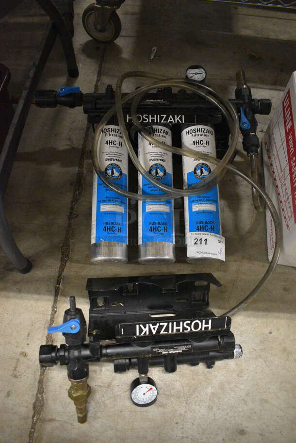 ALL ONE MONEY! Lot of Hoshizaki 4HC-H Water Filtration System w/ Extra Top Piece. 20x6x19