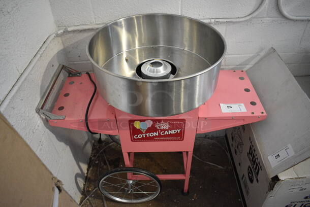 Carnival King Pink Metal Cotton Candy Machine. 36x21x36. Tested and Working!