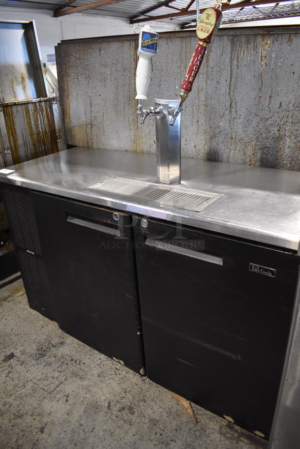 Perlick DS2KP Stainless Steel Commercial Direct Draw Kegerator w/ Beer Tower. 115 Volts, 1 Phase. 60x24.5x48. Tested and Working!