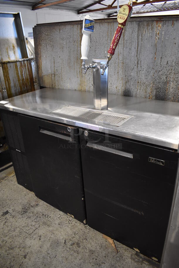Perlick DS2KP Stainless Steel Commercial Direct Draw Kegerator w/ Beer Tower. 115 Volts, 1 Phase. 60x24.5x48. Tested and Working! - Image 1 of 10