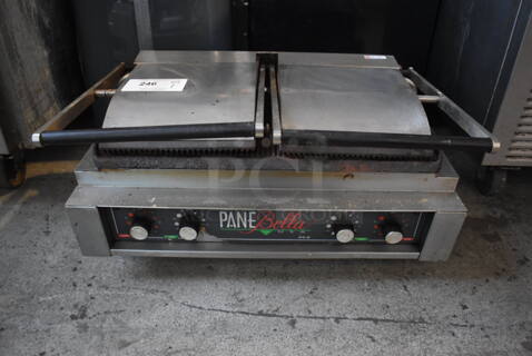 Lang USA24-6 Stainless Steel Commercial Countertop Electric Powered Double Panini Press. 24x15.5x12. Cannot Test Due To Plug Style