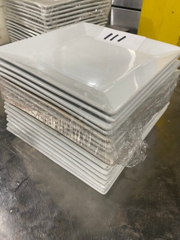 ALL ONE MONEY! Square White Dinner Plates! - Image 2 of 6