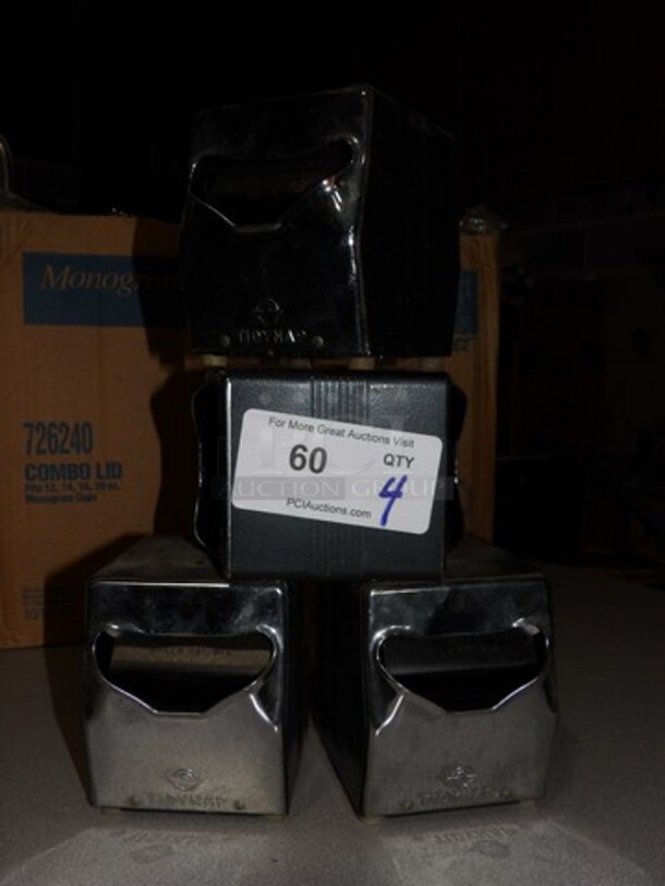 Black and Chrome Vintage Napkin Dispenser, Your Bid X 4