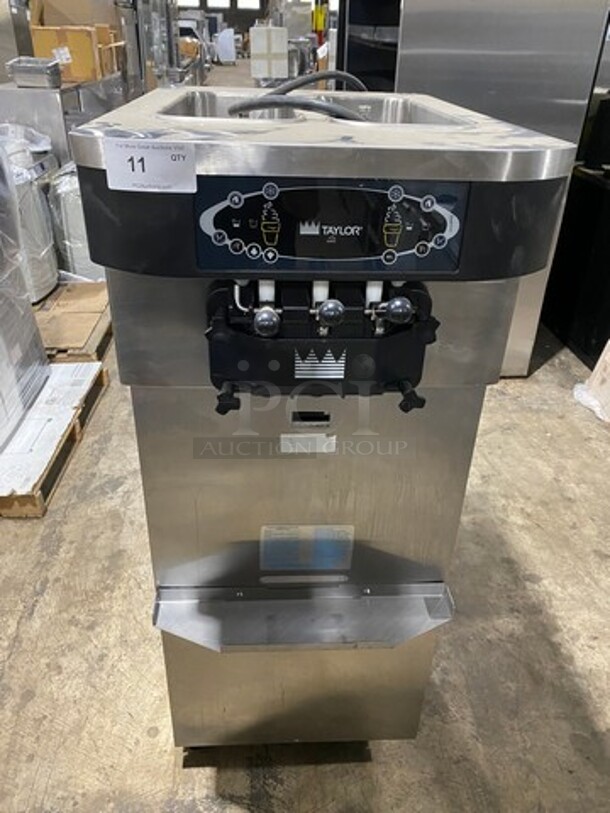 Taylor Crown Commercial 3 Handle Soft Serve Ice Cream Machine! All Stainless Steel! On Casters! Model: C72327 SN: M1070692 208/230V 60HZ 1 Phase - Image 1 of 10