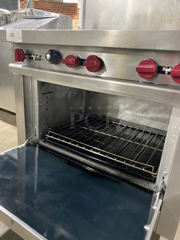 SWEET! Vulcan Commercial Natural Gas Powered 6 Burner Range! With Full Size Oven Underneath! With Raised Backsplash! All Stainless Steel! On Legs! - Image 7 of 8
