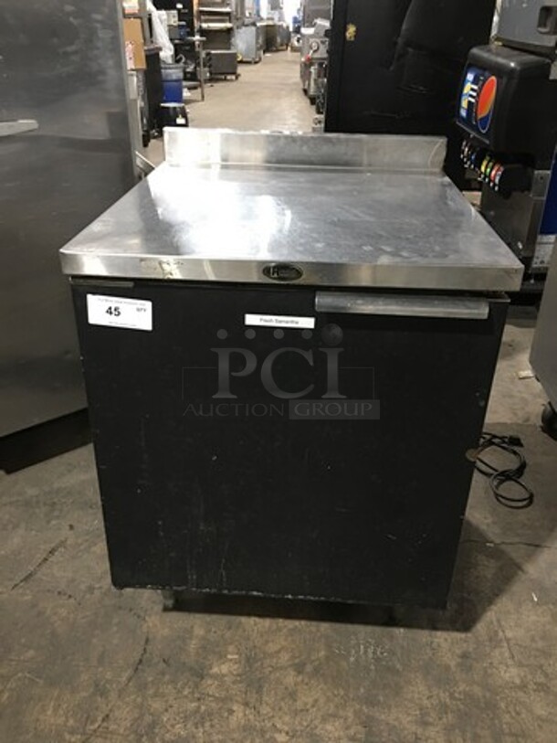 Randell Commercial Single Door Refrigerated Lowboy/Worktop Cooler! With Backsplash! All Stainless Steel! On Legs! Model: 94027M SN: T0000046907 115V 60HZ 1 Phase