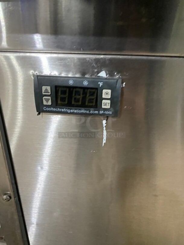 2015 Cool Tech Commercial 3 Door Reach In Cooler! All Stainless Steel! On Casters! Model: CMPH84RIF SN: W50415 120V 60HZ 1 Phase! Missing Interior Fan! - Image 11 of 12