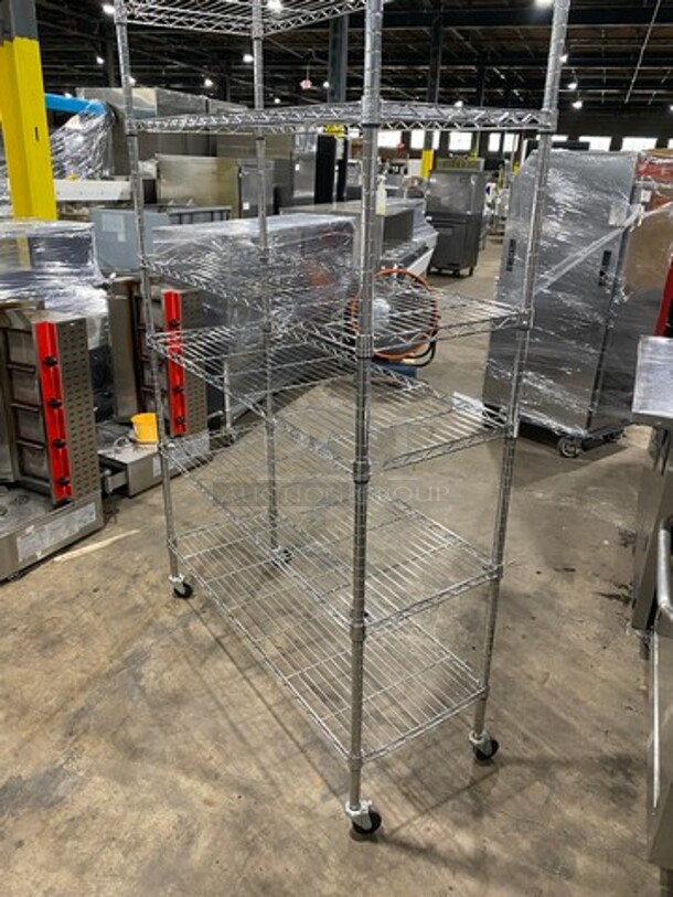 Commercial Metal 6 Tier Shelf! On Casters! BUYER MUST DISMANTLE! PCI CANNOT DISMANTLE FOR SHIPPING! PLEASE CONSIDER FREIGHT CHARGES! - Image 5 of 7