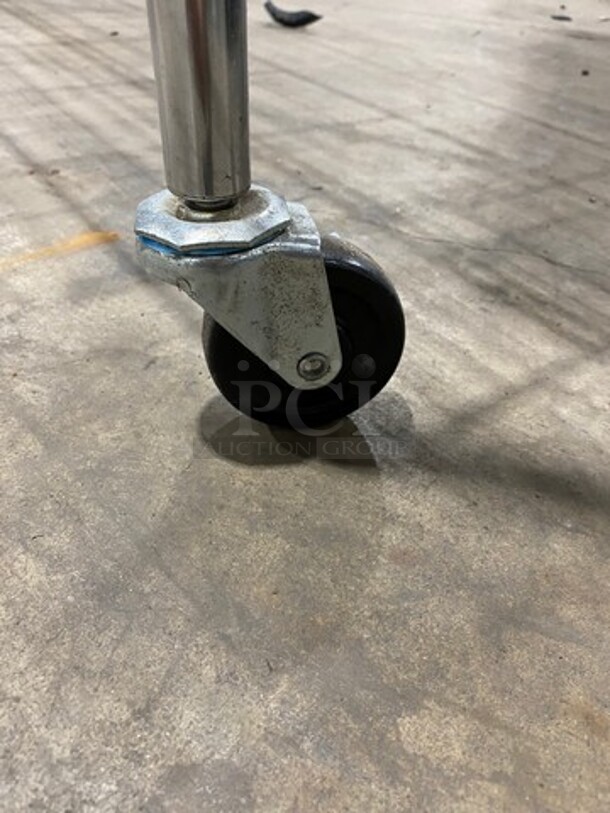 Commercial Metal 6 Tier Shelf! On Casters! BUYER MUST DISMANTLE! PCI CANNOT DISMANTLE FOR SHIPPING! PLEASE CONSIDER FREIGHT CHARGES! - Image 6 of 7