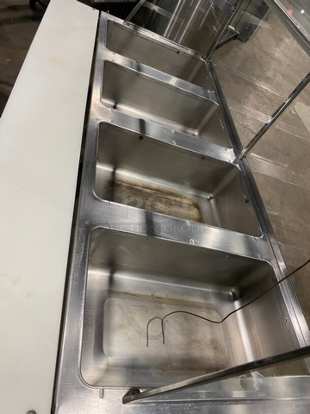 SUPREME METAL All Stainless Steel 4 Bay Electric Powered Steam Table! With Underneath Storage Shelf! With Sneeze Guard! On Casters!  - Image 5 of 9