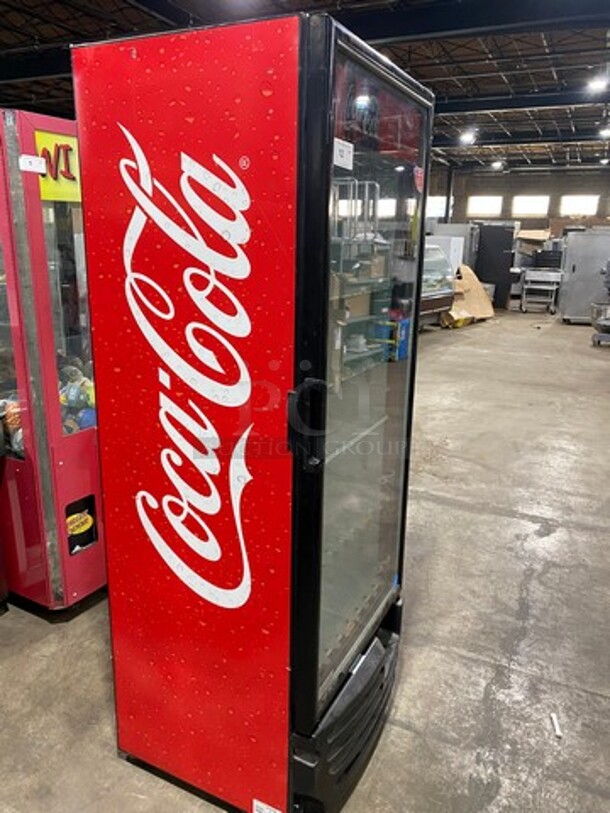 2012 Imbera Commercial Single Door Reach In Cooler Merchandiser! With View Through Door! Poly Drink Racks! WORKING WHEN REMOVED! Model: G319 SN: 534121112788 115V 60HZ 1 Phase - Image 2 of 10