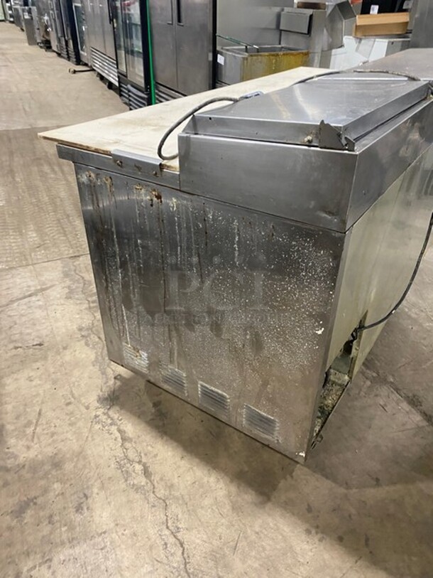 True Commercial Refrigerated Pizza Prep Table! With 2 Door Storage Space Underneath! With Commercial Cutting Board! All Stainless Steel! On Casters! Model: TPP67 SN: 13881450! 115V 1PH! WORKING WHEN REMOVED! - Image 3 of 11