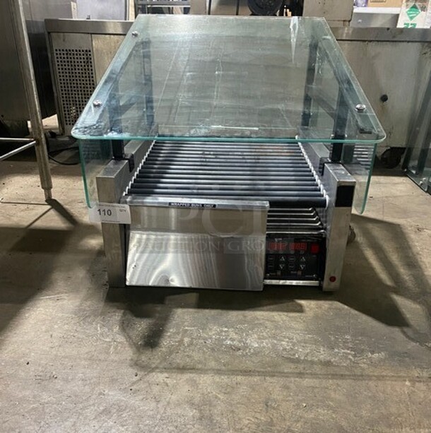 Star Stainless Steel Commercial Countertop Hot Dog Roller w/ Sneeze Guard and Bun Drawer! MODEL  45STBDE 120V 1PH - Image 1 of 10