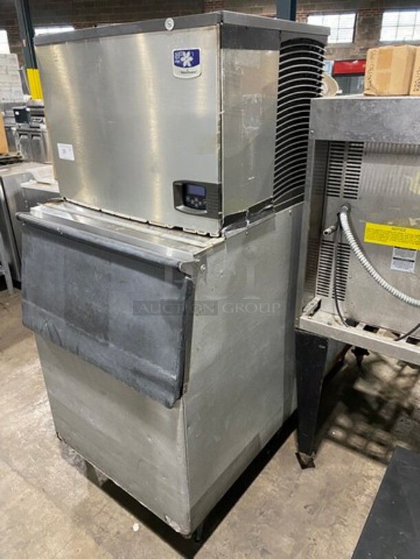 Manitowoc Commercial Ice Maker Machine! With Commercial Ice Bin! All Stainless Steel! On Legs! Model: ID0502A161D SN: 1120025579 115V 60HZ 1 Phase - Image 2 of 9