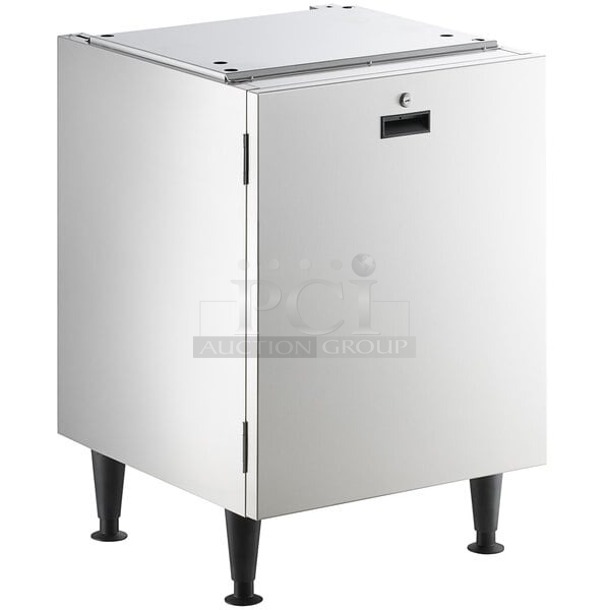 BRAND NEW SCRATCH & DENT! Scotsman HID540A-1 Meridian 21 1/4" Air Cooled Nugget Ice Machine with 40 lb. Bin, Water Dispenser, and Equipment Stand with Door - 115V, 500 lb. Top of the unit is dented.  - Image 1 of 7