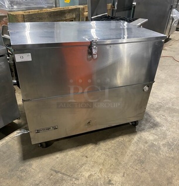 Beverage Air Single Side Access Milk Cooler! Stainless Steel! On Casters! Model: SM49N 115V 60HZ 1 Phase