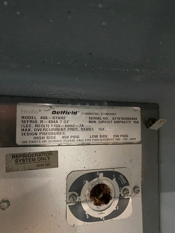 Delfield Commercial Single Door Lowboy/Worktop Cooler! All Stainless Steel!  MODEL 406-STAR2 SN: 0710152003484 115V  - Image 6 of 7
