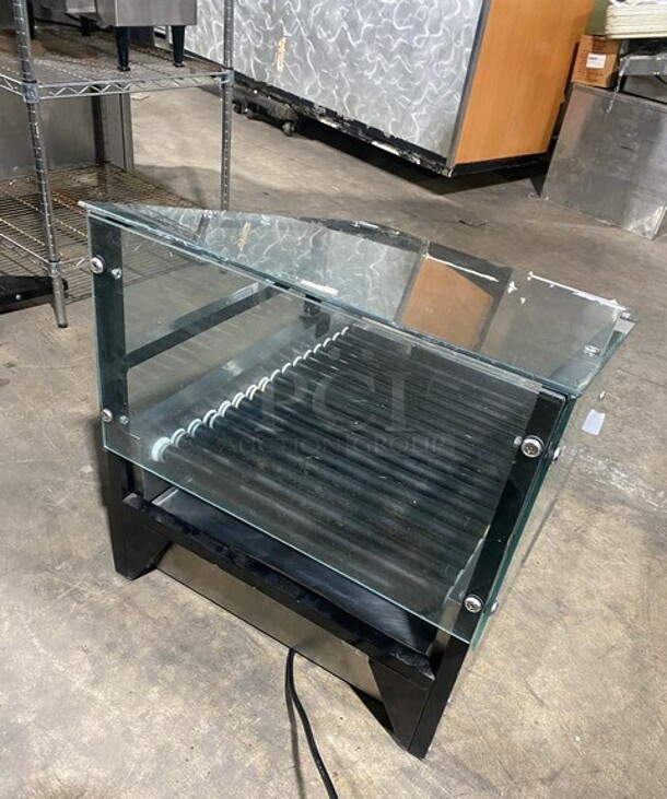 Star Stainless Steel Commercial Countertop Hot Dog Roller w/ Sneeze Guard and Bun Drawer! MODEL 45STBDE  120V 1PH - Image 3 of 10