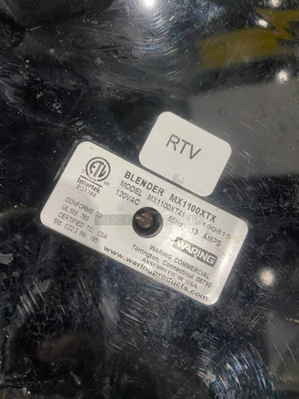 Waring Commercial Countertop Blender! With Pitcher And Lid! Model: MX1100XT41 SN: 190815 120V - Image 6 of 6