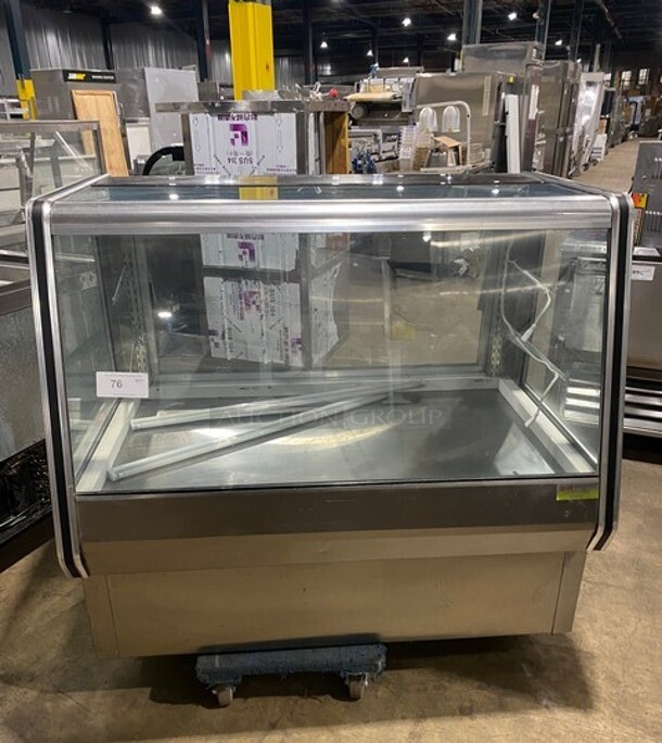 Cool Tech Commercial Refrigerated Deli Display Case Merchandiser! With Slanted Front Glass! All Stainless Steel! MODEL CMPH48CBD SN: 31818120V