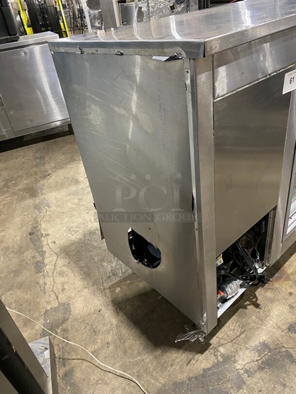 Leader Commercial 2 Sliding Door Back Bar Cooler! With View Through Doors! With Metal Rack! All Stainless Steel! On Legs! - Image 2 of 9