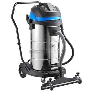 BRAND NEW SCRATCH & DENT! Lavex 944BJ26GSQKT 26 Gallon Stainless Steel Commercial Wet / Dry Vacuum with Squeegee Tool and Enhanced Toolkit - 100-120V, 1400W. Handle is broken. Wheel is missing a bracket. 