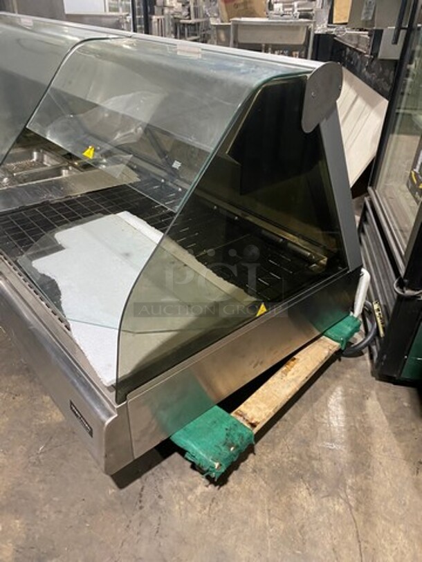 Henny Penny Commercial Countertop Electric Powered Heated Food Display Case Merchandiser! With Rear Access Sliding Doors! With Lowering Prep Line! Stainless Steel Body! (MEASUREMENTS INCLUDE PREPLINE) Model: HMR105 SN: HA1305063 120/208V 60HZ 1 Phase - Image 2 of 12