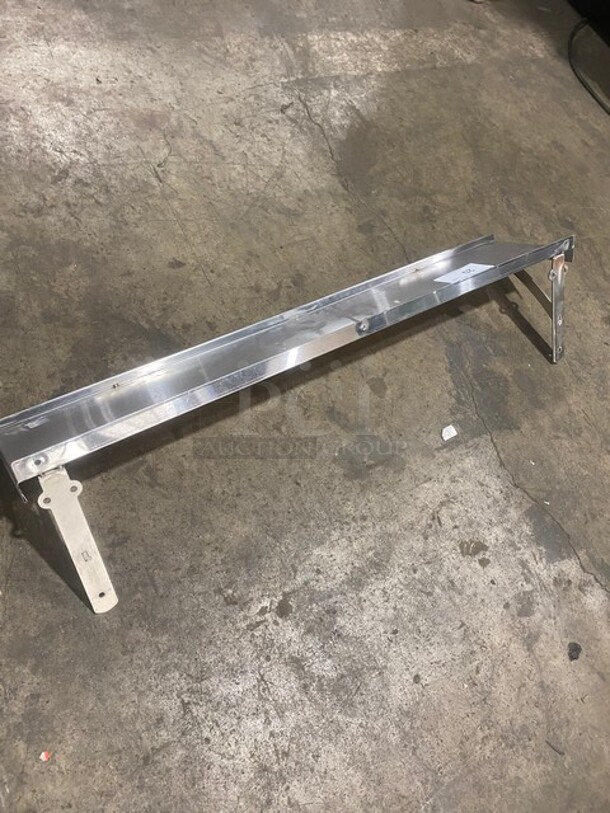 All Stainless Steel! Wall Mounted Commercial Shelf With Backsplash!  - Image 3 of 4