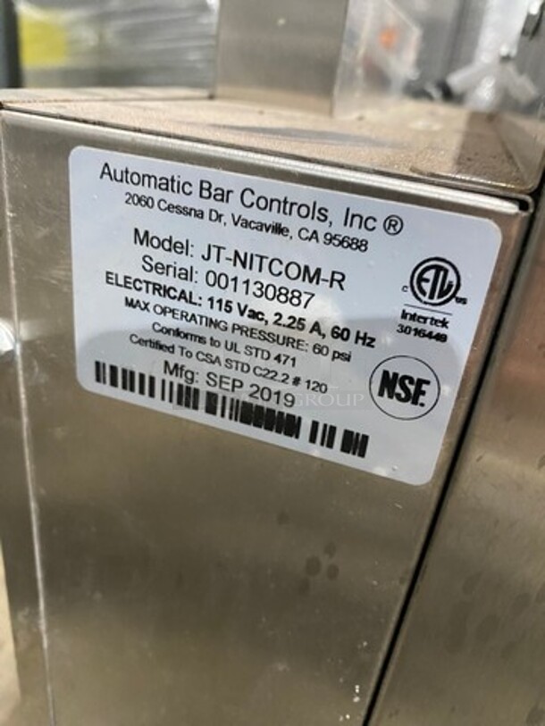 LATE MODEL! 2019 Joe Tap Commercial Nitro Cold Brew Coffee Dispenser! All Stainless Steel! Model: JTNITCOMR SN: 001130887 115V - Image 8 of 10