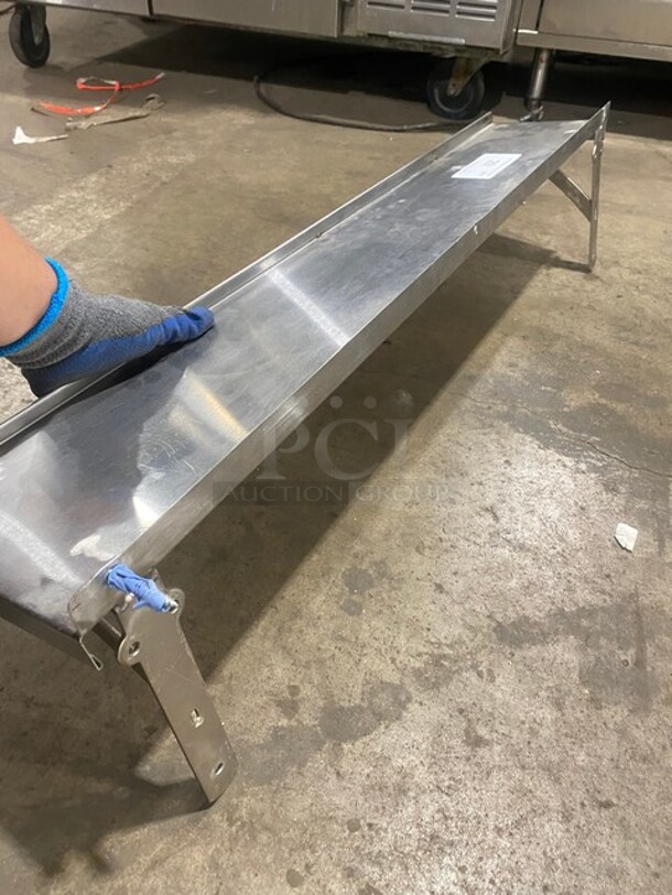 All Stainless Steel! Wall Mounted Commercial Shelf With Backsplash! - Image 3 of 4