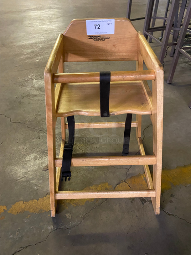 Wooden Highchair! With Child Safety Straps!