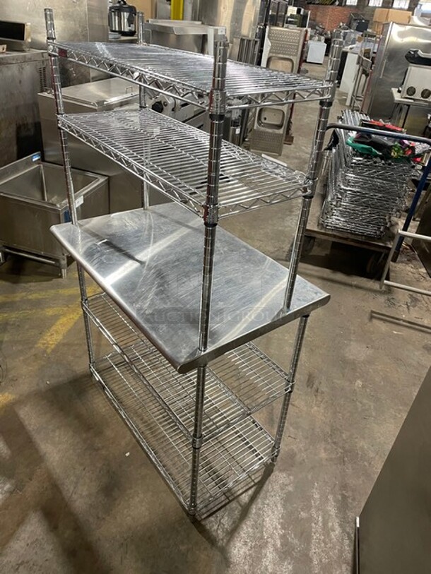 Eagle Commercial Work/Prep Table! With Overhead And Underneath Storage Racks! All Stainless Steel! On Legs! - Image 4 of 6