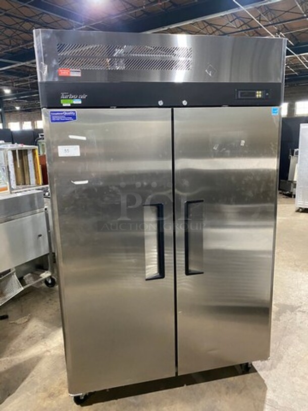 Turbo Air Commercial 2 Door Reach In Cooler! With Poly Coated Racks! All Stainless Steel! On Casters! Model: M3R472N SN: H2K3R41D1357 115V 60HZ 1 Phase - Image 1 of 9