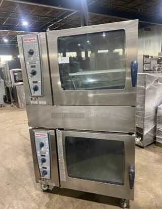 Rational Model CMP62G Stainless Steel Commercial Natural Gas Powered Combi Oven w/ View Through Door! 2x Your Bid Makes One Unit! MODEL CMP62G SN: G62MH16112559979 208V 1PH