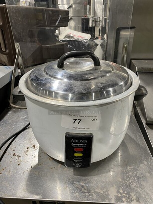 Aroma Commercial Countertop Electric Powered Rice Cooker! With Lid! Model: ARC1033E SN: G6150704 120V