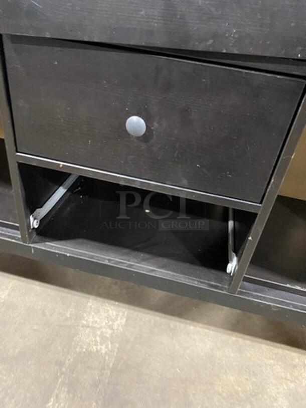 Black Wooden Storage Space Desk! On Legs! - Image 8 of 8