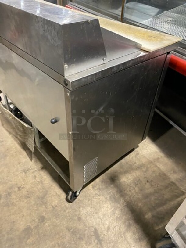 True Commercial Refrigerated Sandwich Prep Table! With Commercial Cutting Board! With 2 Door Underneath Storage Space! All Stainless Steel! On Casters! Model: TSSU6016 SN: 13826602 115V 60HZ 1 Phase - Image 3 of 9