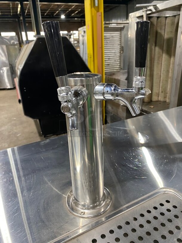 NICE! Avantco Commercial Refrigerated Dual Tower Kegerator! With Towers! With 3 Door Storage Space Underneath! Poly Coated Racks! Model: 178UDD378 SN:6436334321083606 115V  - Image 10 of 10
