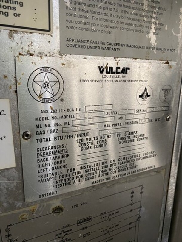 GREAT! Vulcan Commercial Triple Deck Pressure Steam Cooker! All Stainless Steel! On Legs! Model: VHL3G SN: 271155958 120V 60HZ 1 Phase - Image 10 of 12