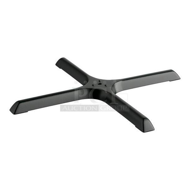 BRAND NEW SCRATCH & DENT! Box of Lancaster Table & Seating 164TB3030 30" x 30" Cross Cast Iron Table Base Plate. Box is ripped.  - Image 1 of 3