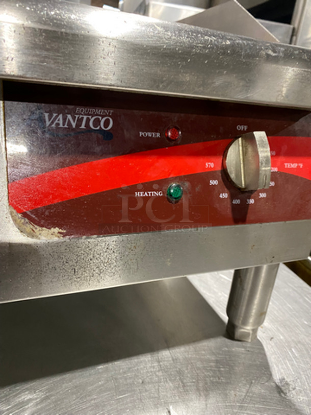 Avantco Commercial Countertop Electric Powered Flat Top Griddle! With Side And Back Splashes! All Stainless Steel! On Small Legs! Model: FN-01 120V - Image 6 of 9