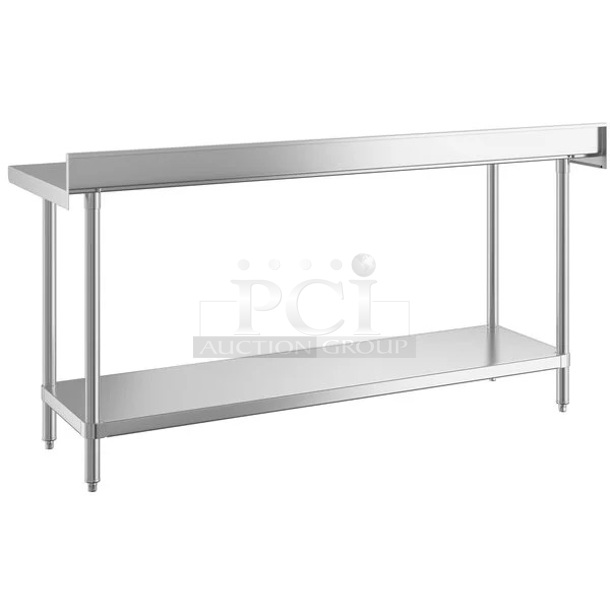 BRAND NEW SCRATCH & DENT! Regency 24" x 72" 16-Gauge Stainless Steel Commercial Work Table with 4" Backsplash and Undershelf - In The Box - Image 2 of 2