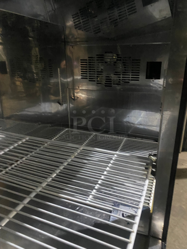 Commercial Refrigerated Pizza Prep Table! With 2 Door Underneath Storage Space! With Poly Coated Racks! All Stainless Steel! On Casters! Model: PT67 SN: 11100035 115V 60HZ 1 Phase - Image 7 of 11