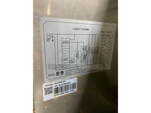 EQ Kitchen Line Commercial Refrigerated Sandwich Prep Table! With 2 Door Storage Space Underneath! Poly Coated Racks! All Stainless Steel! On Casters! Model: SCLM2-HC  115V - Image 7 of 9