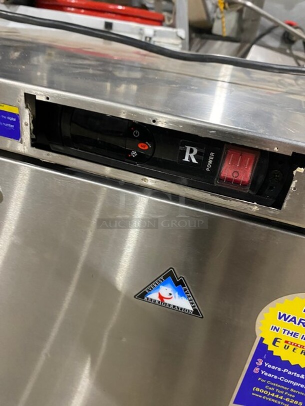 Everest Stainless Steel Commercial Single Door Lowboy/ Worktop Cooler! Model: ETBR1 SN:BTBR118010013 115V 1PH  - Image 7 of 8