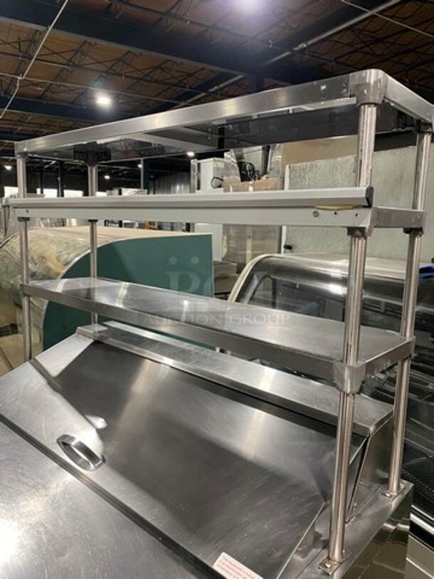 Blue Air Commercial Refrigerated Sandwich Prep Table! With 2 Door Storage Space Underneath! With Triple Over Head Shelf Storage! All Stainless Steel! On Casters! Model: BLPT48 115V 60PH 1 Phase - Image 10 of 11