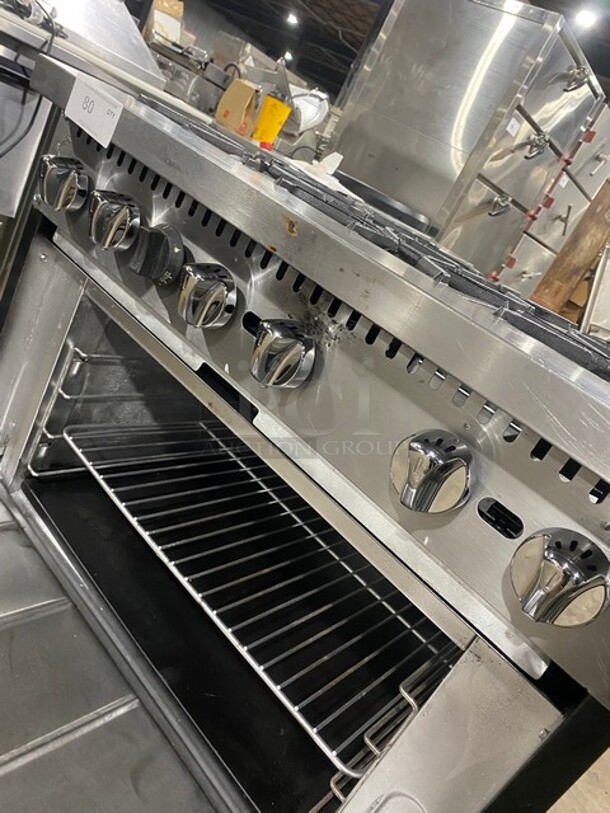 Qualite 6 Burner Natural Gas Powered Range! With Full Size Oven Underneath! All Stainless Steel! On Casters! - Image 8 of 9