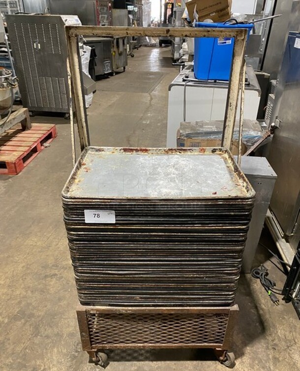 All Stainless Steel Baking Sheet Pans! Not Including Cart! 10x Your Bid! - Image 1 of 4